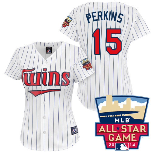 Glen Perkins #15 mlb Jersey-Minnesota Twins Women's Authentic 2014 ALL Star Home White Cool Base Baseball Jersey